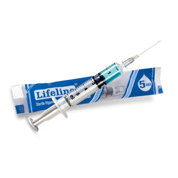 Lifeline Disposable Syringe - 5ml 22G 1"